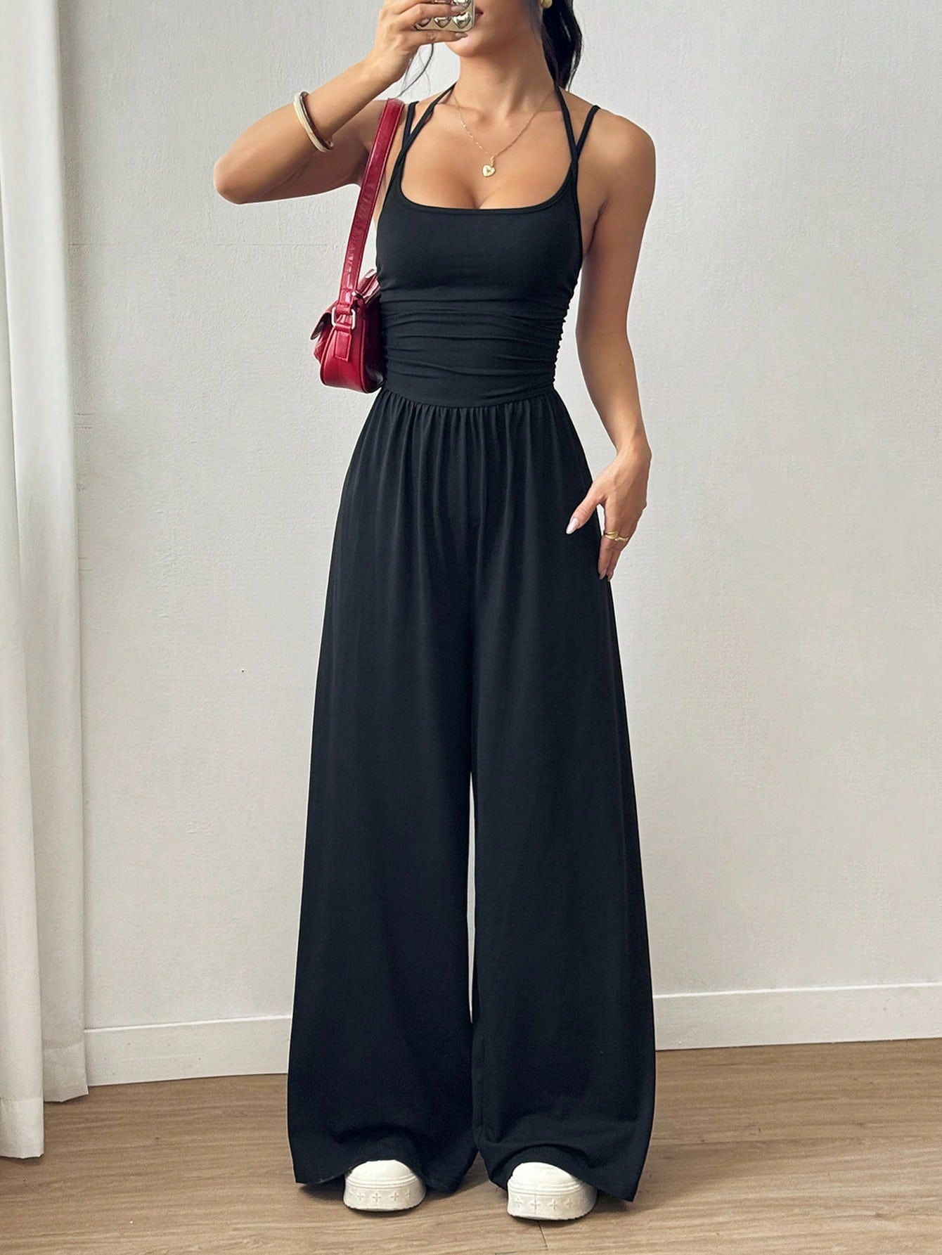 Women's Summer Sleeveless Wide-Leg Jumpsuit Casual Tube Top