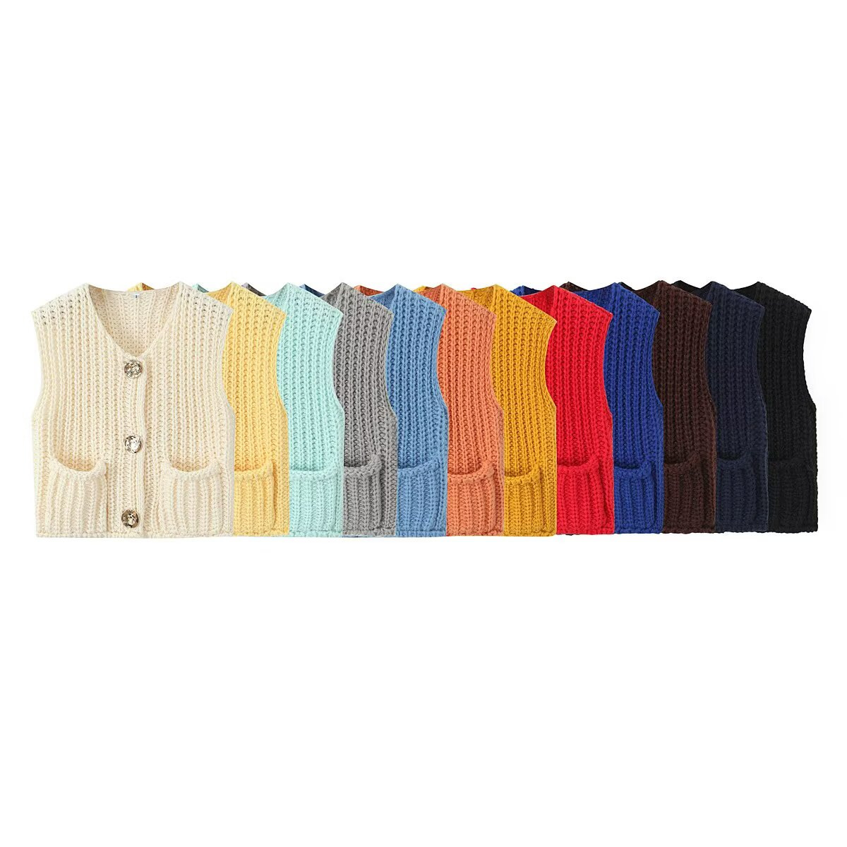 Women's Solid Color Sleeveless Knit Vest