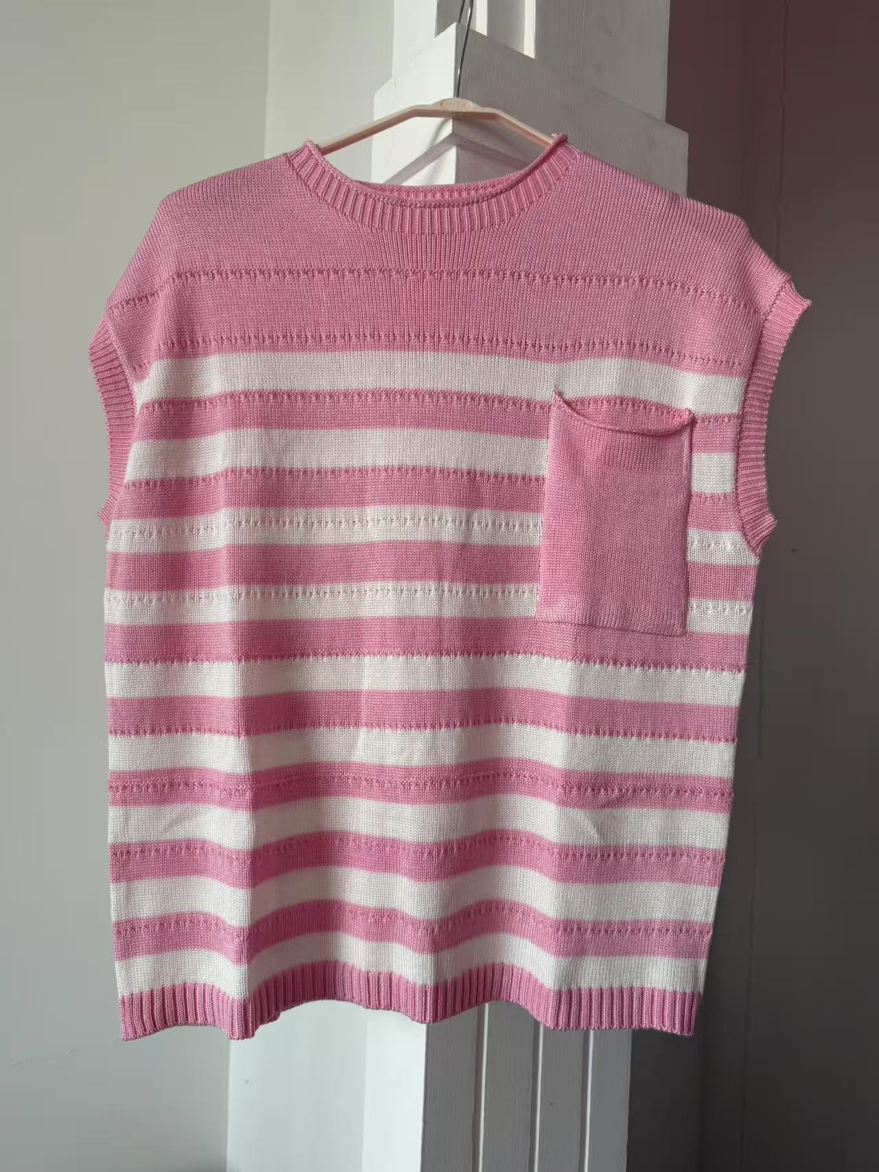 Women's Striped Crewneck Chunky Knit Sweater
