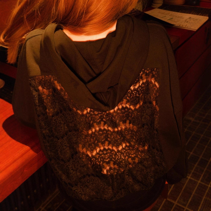 Women's Hooded Long Sleeve Open Back Cutout Sweatshirt