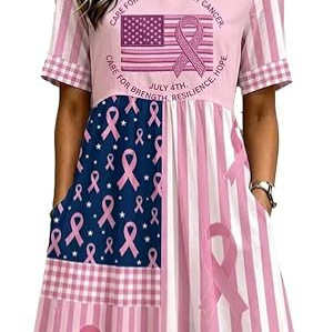 Women's American Flag Ribbon Print Ruched Midi Dress