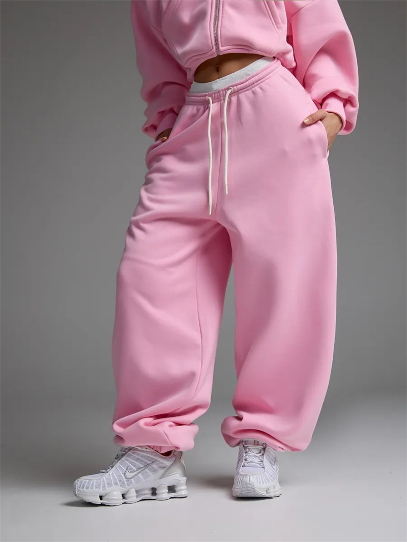 Casual Straight-Leg Wide-Leg Sweatpants with Drawstring