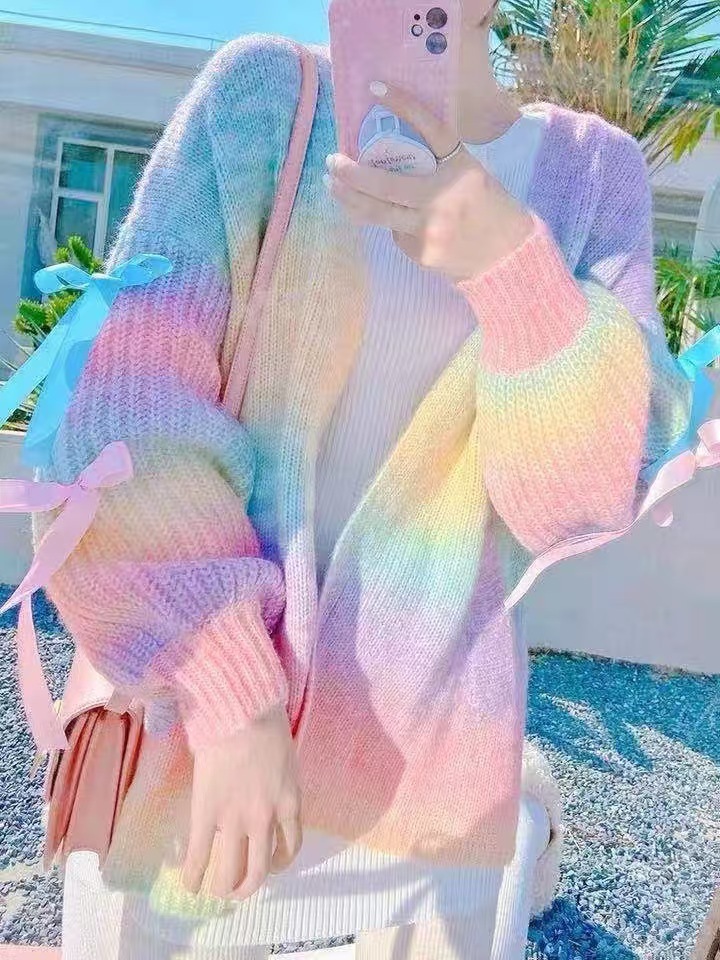 Trendy Color-Block Lazy Style Women's Sweater