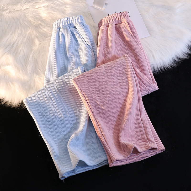 Women's High-Waist Wide-Leg Casual Pants Korean Style Slimming Straight-Leg