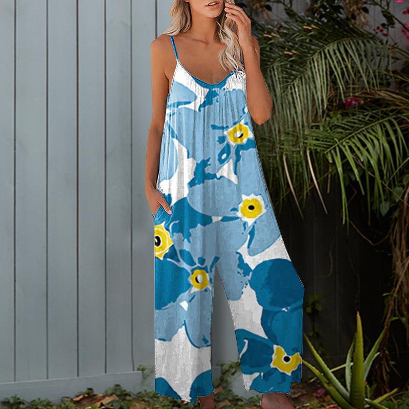 Women's Tie-Dye Wide-Leg Cami Jumpsuit