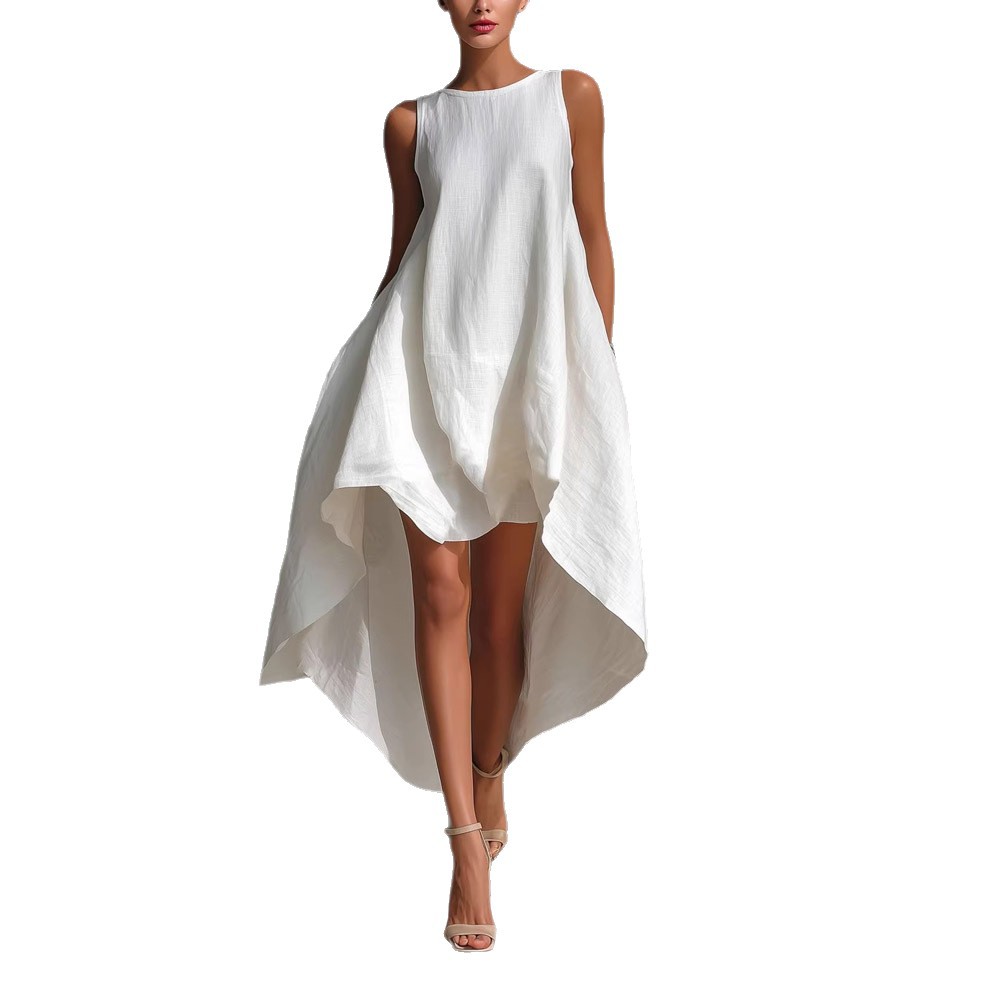 Sleeveless High-Low Asymmetrical Maxi Dress