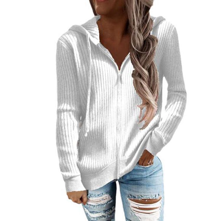 Women's Fleece-Lined Zip-Up Hoodie Long Sleeve Cardigan