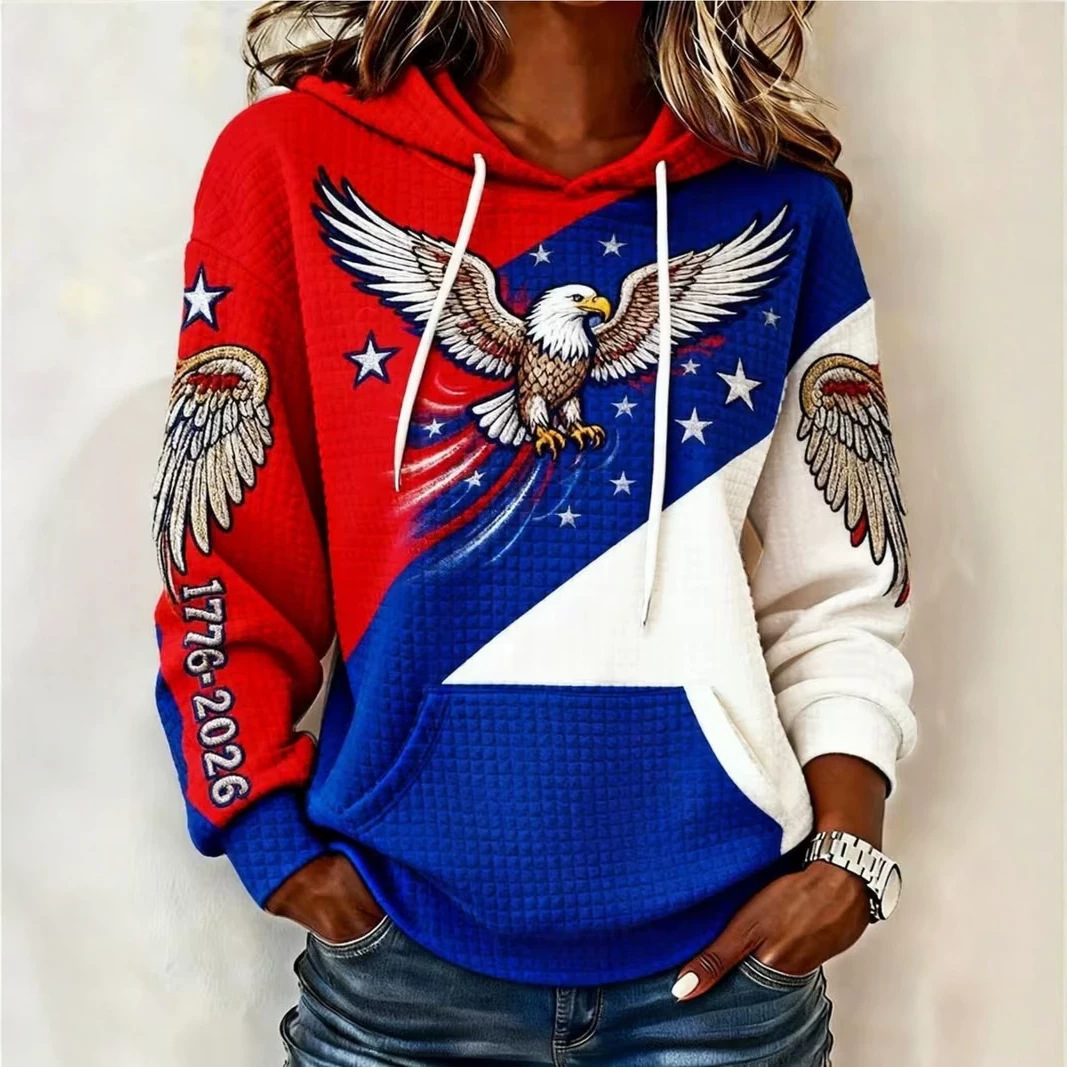 Women's American Independence Day Anniversary Print Sweatshirt