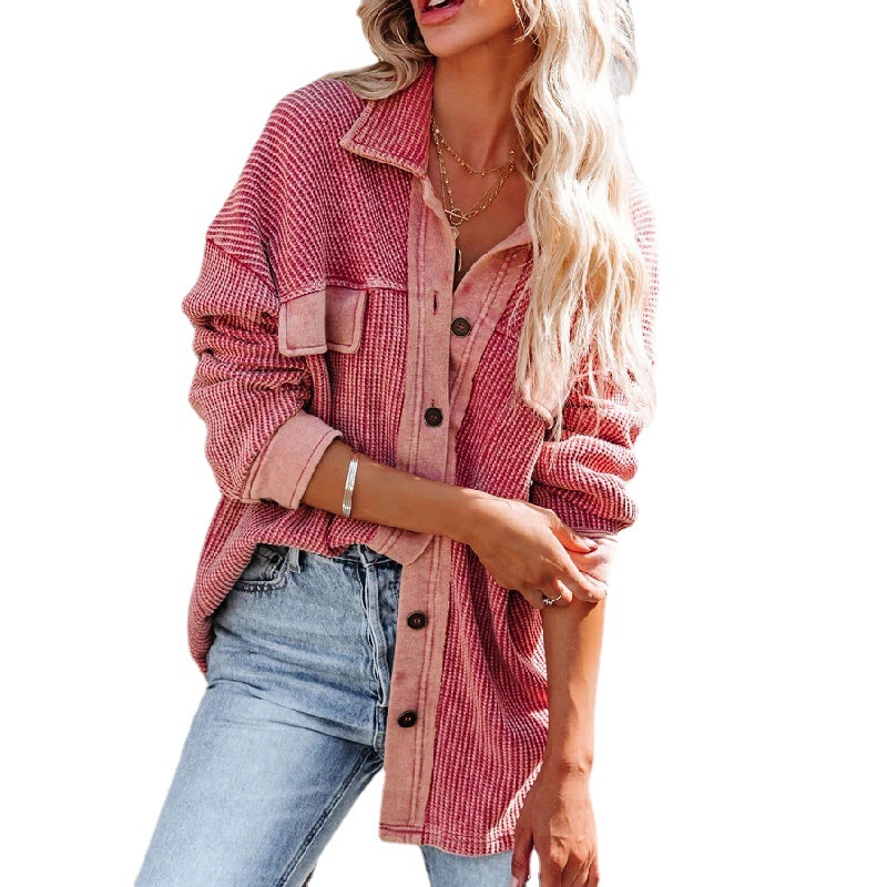 Women's Collared Single-Breasted Long-Sleeve Knit Cardigan