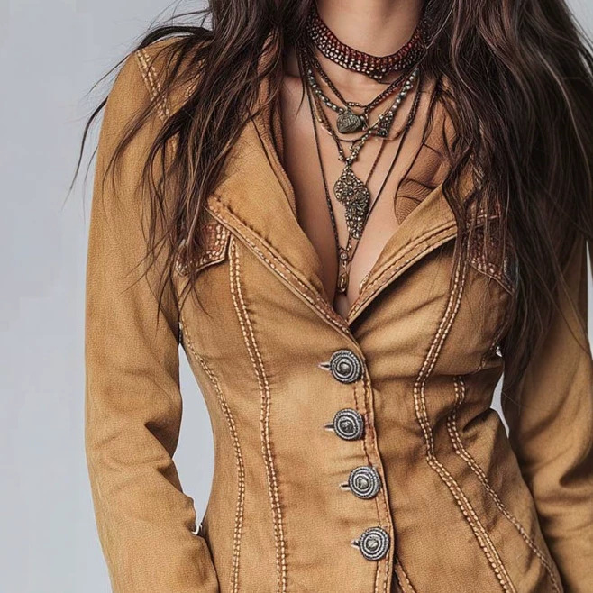 Slim-Fit Vintage Washed Khaki Jacket