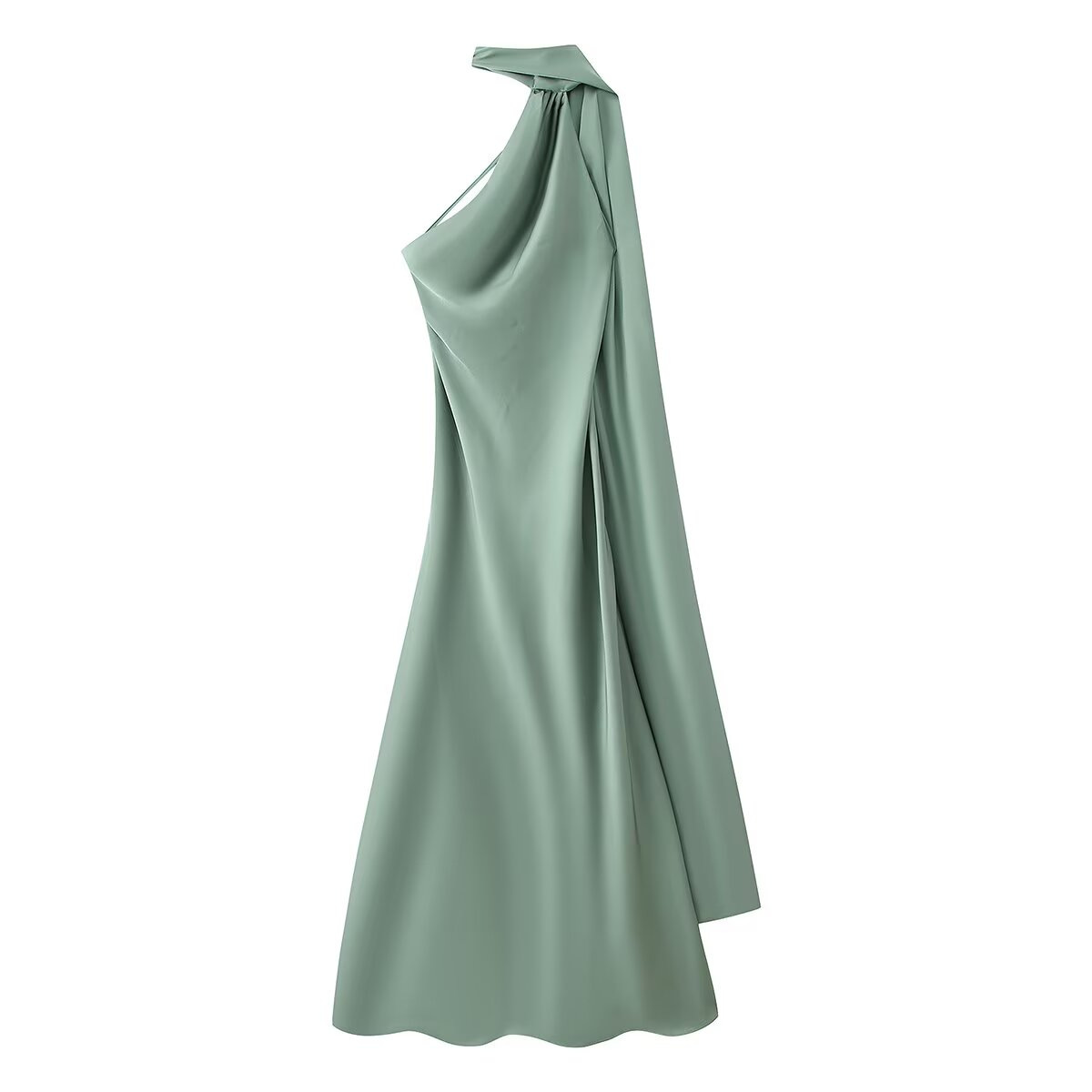 Women's Elegant Open-Back Halter Maxi Dress with Tie Detail