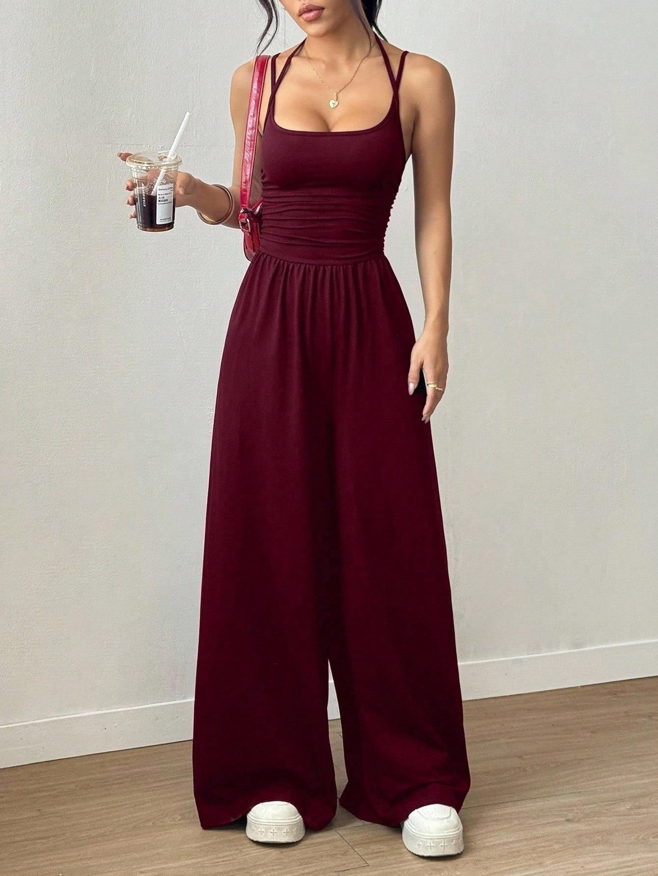 Women's Summer Sleeveless Wide-Leg Jumpsuit Casual Tube Top