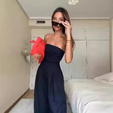 Women's Sexy Slim-Fit Wrap-Style Long Jumpsuit