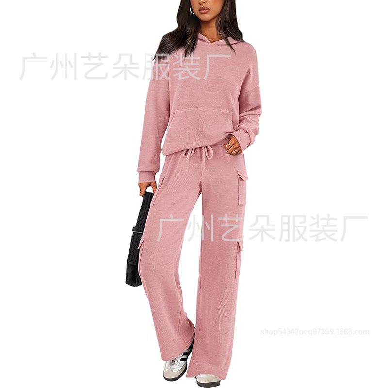 Women's Breathable Cargo Pocket Athletic Set for Running and Outdoor