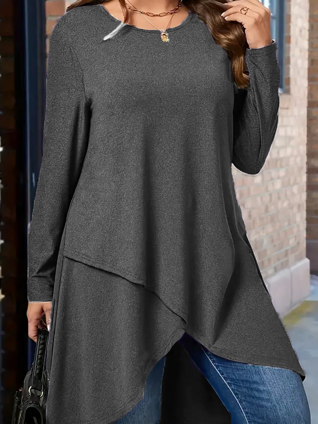 Women's Plus Size Loose Long Sleeve Casual Top