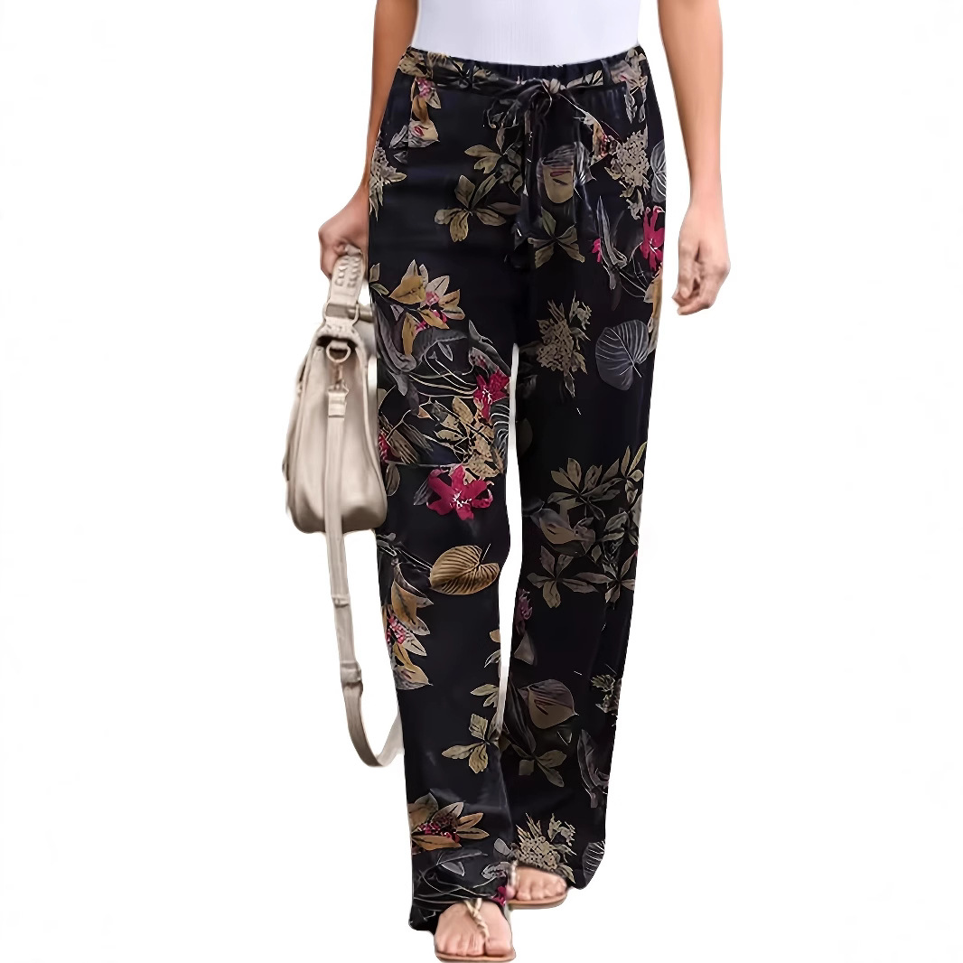 Bohemian Cotton-Linen Wide-Leg Beach Pants