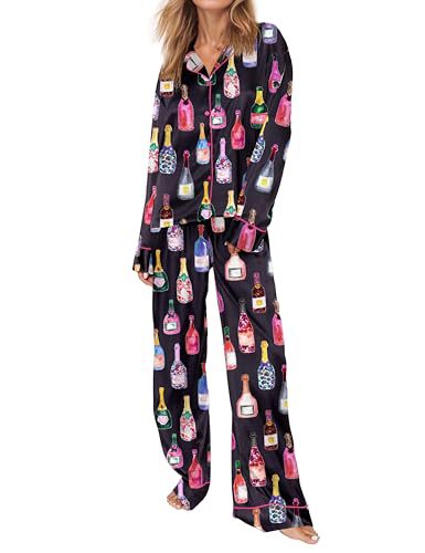 Women's Cuban Collar Print Long Sleeve Shirt Set