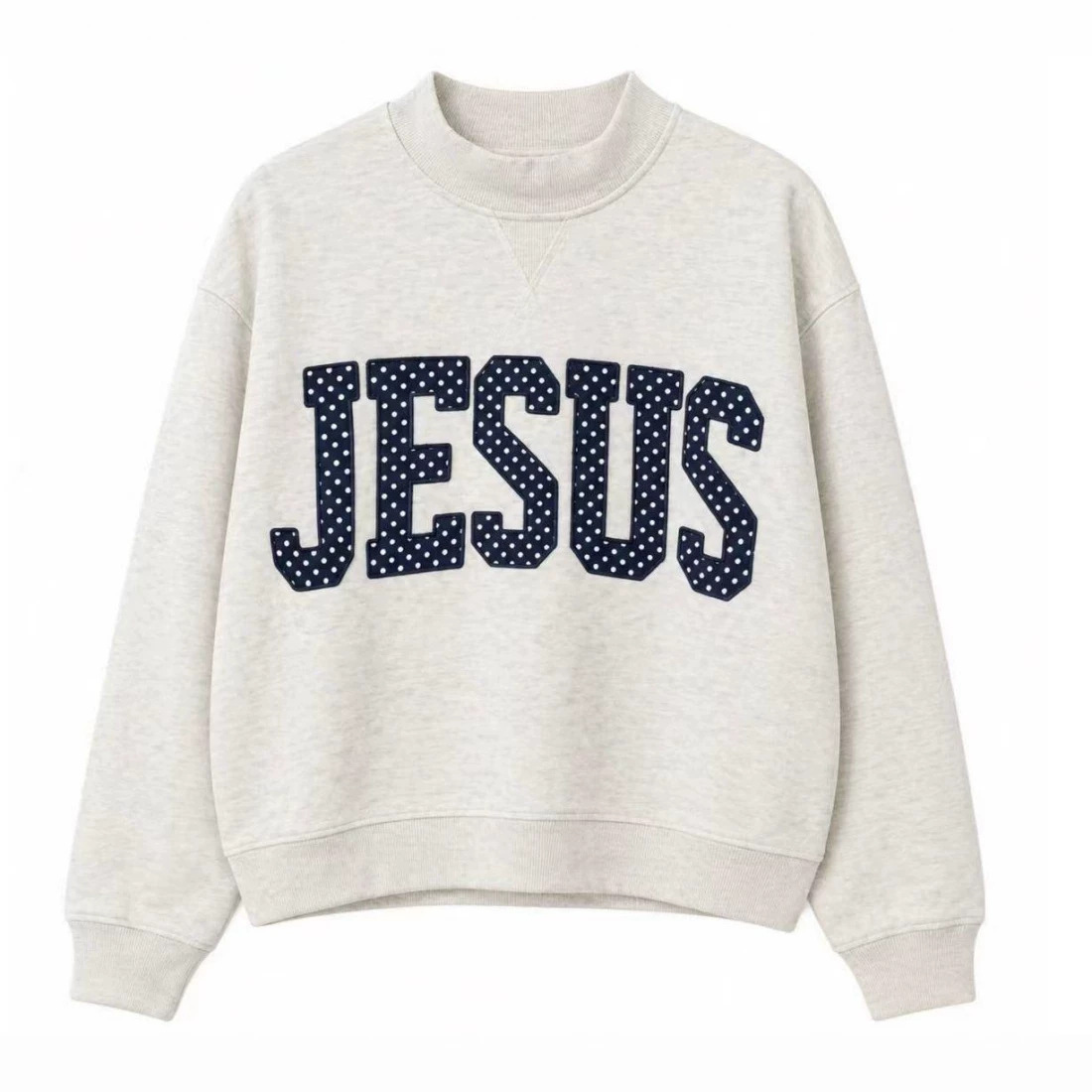 Embroidered Letter Crewneck Long-Sleeve Sweatshirt