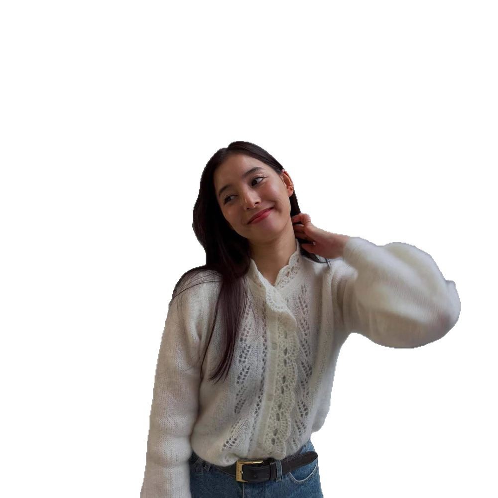 Women's Lace Trim Open Front Cardigan Sweater