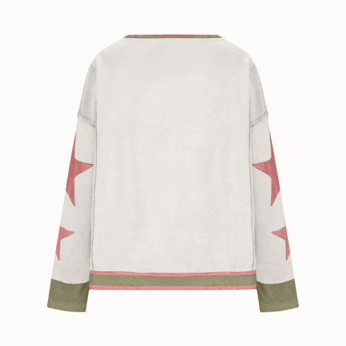 Women's Crewneck Pullover Sweatshirt Loose Fit Long Sleeve Colorblock