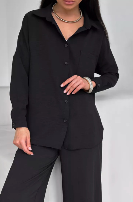Women's Solid Color Cardigan and Wide-Leg Pants Set with Pockets