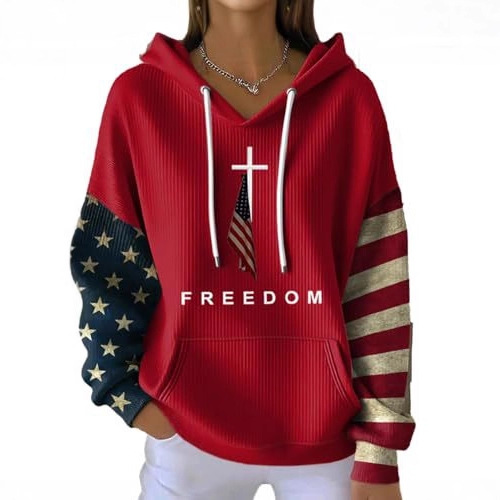 Women's American Letter Print Hoodie