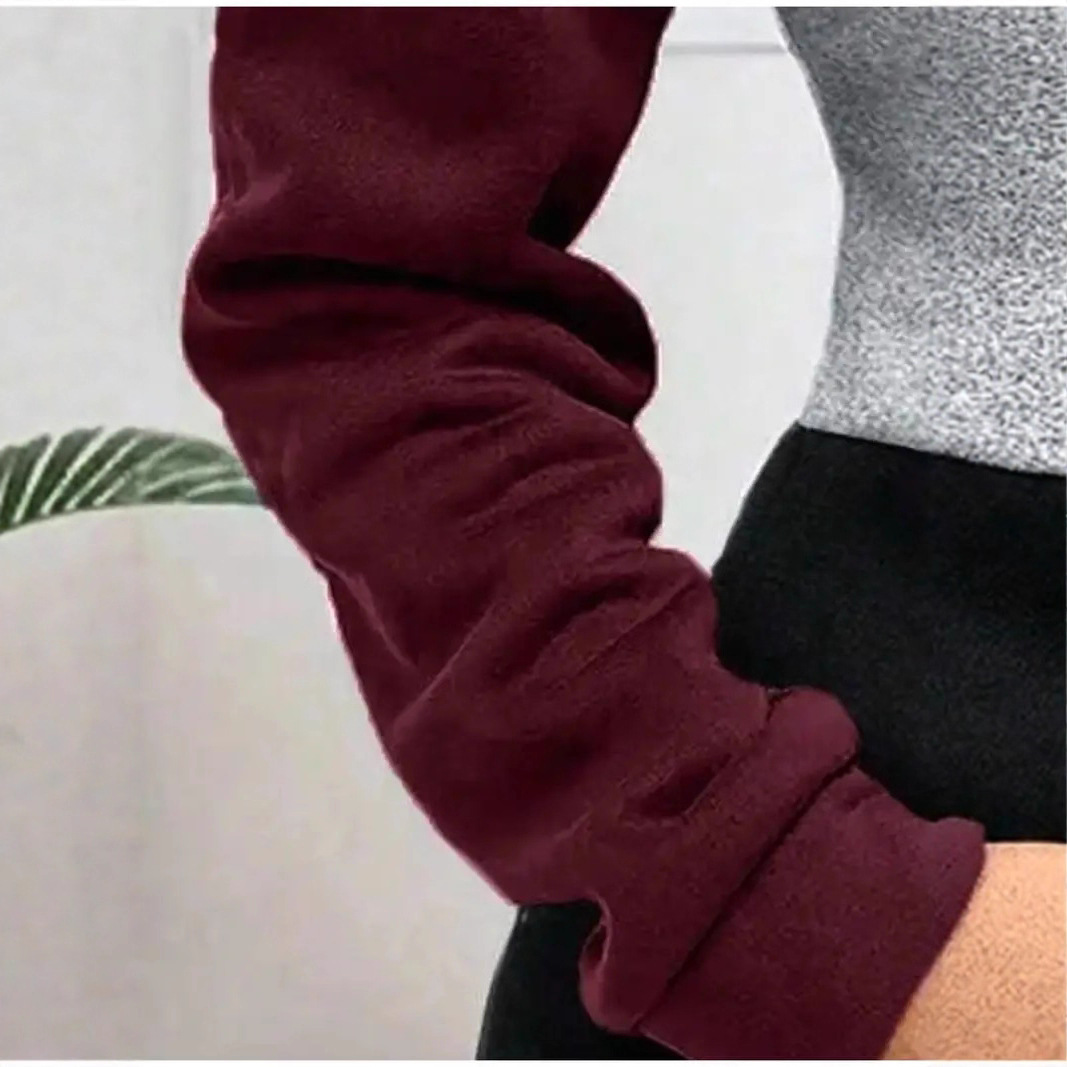 Women's Color-Block Zip-Up Hoodie with Drawstring