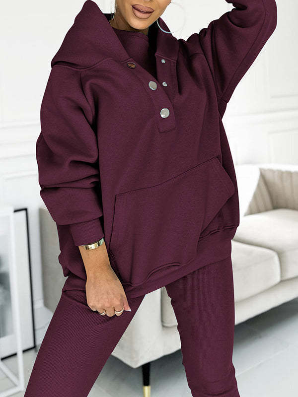 Women's Ribbed Hoodie Tank Top and Pants 3-Piece Set
