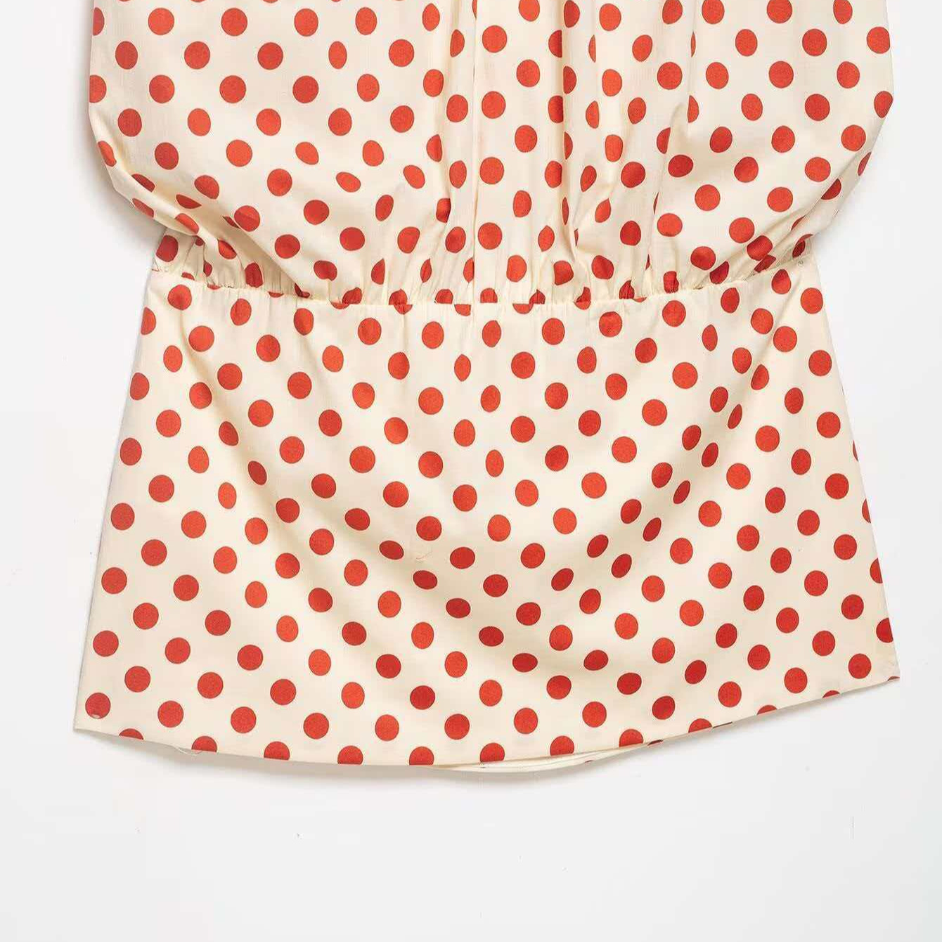 Red Polka Dot Strapless Bodycon Mini Dress