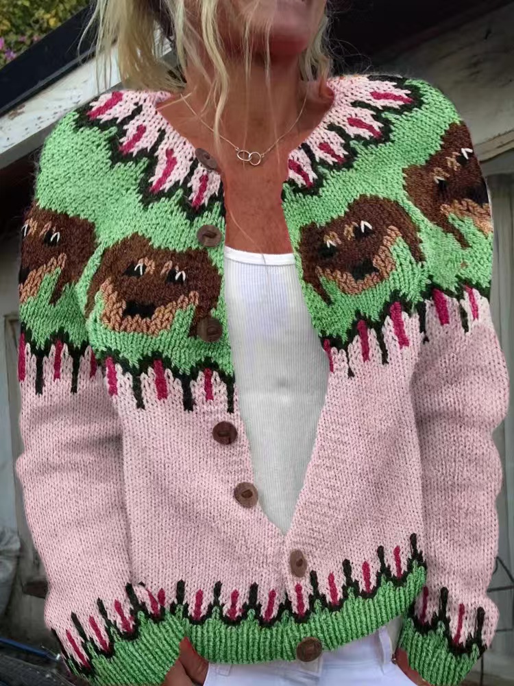 Women's Colorblock Open-Front Cardigan Sweater