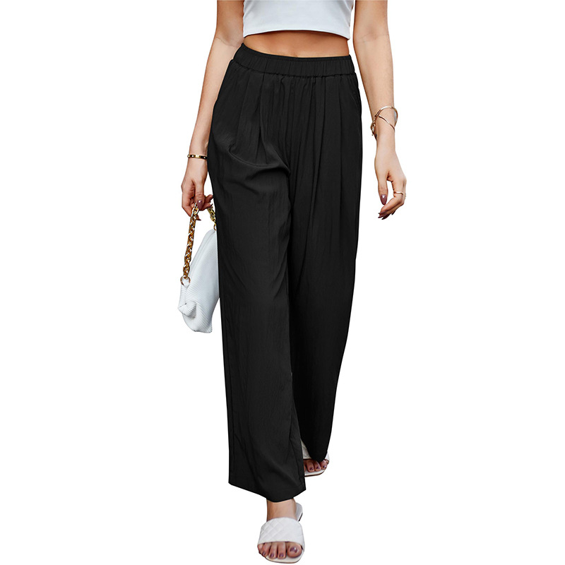 Women's High-Waist Wide-Leg Pleated Pants