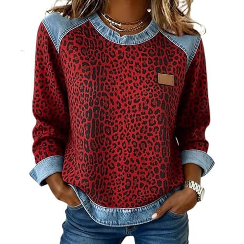 Women's Leopard Polka Dot Print Casual Sweatshirt