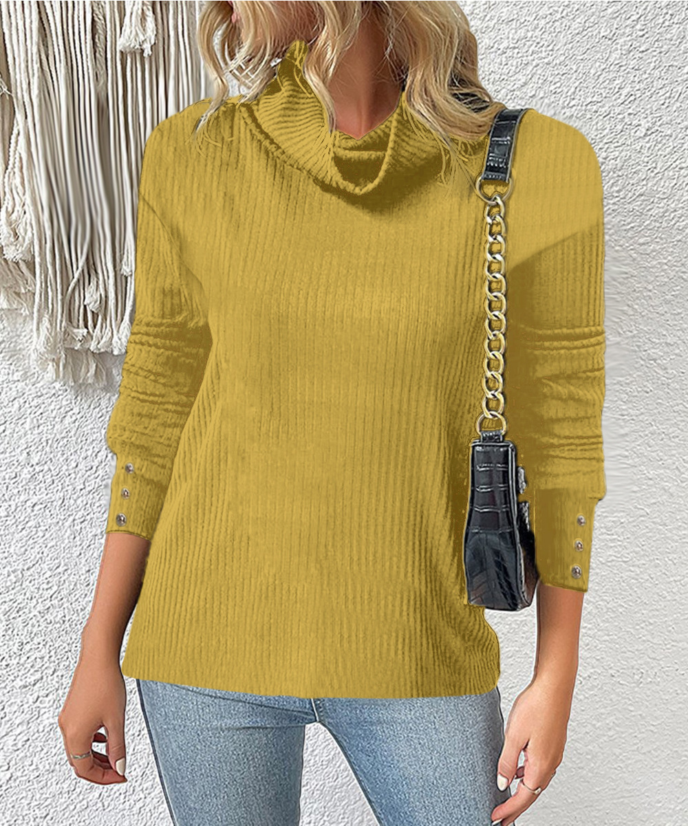 Women's High Neck Knit Sweater Pullover