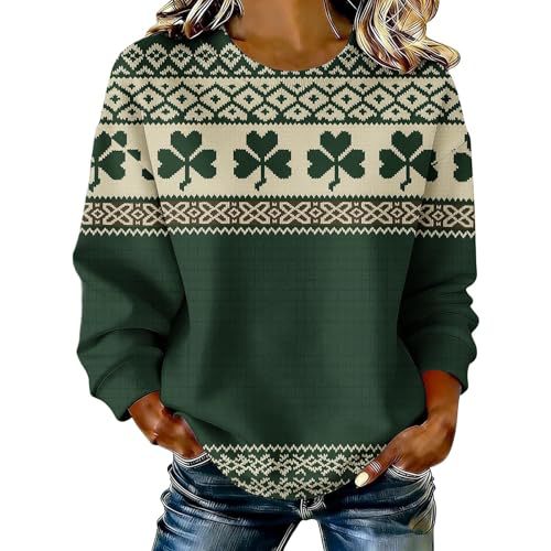 Women's Clover Print Casual Hoodie