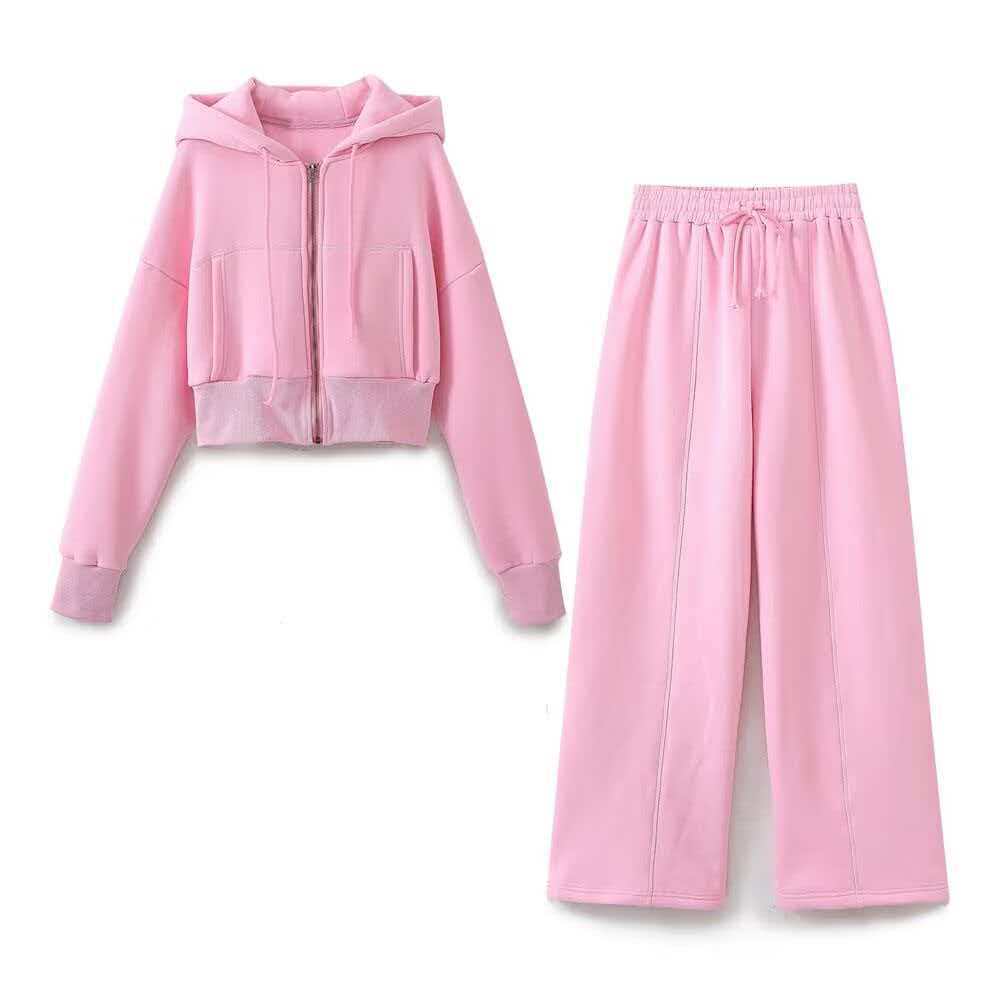 Women's 3-Piece Hooded Sweatsuit Set with Tube Top and Pants