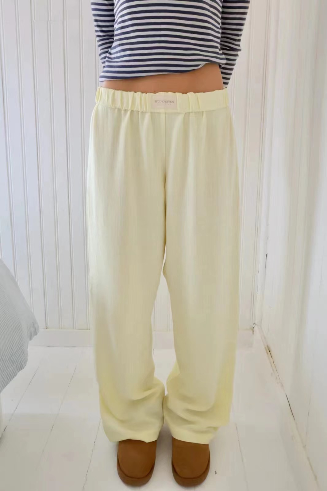 Women's Striped Wide-Leg High-Waist Casual Pants