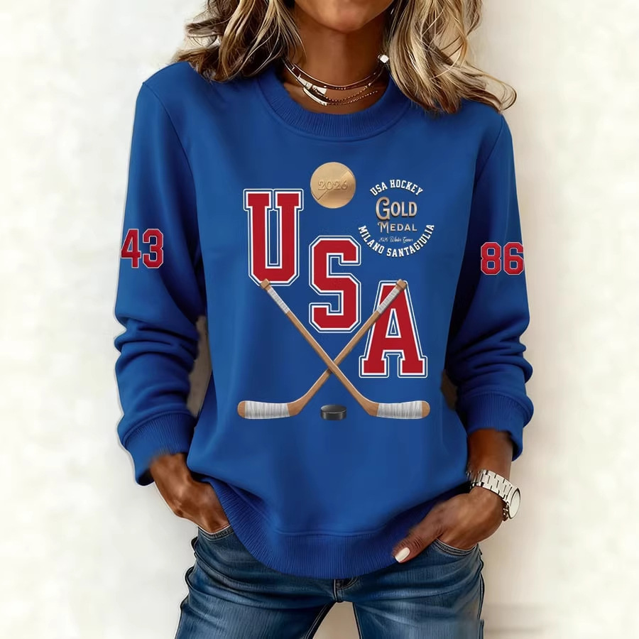 Women's USA Hockey Star Print Sweatshirt