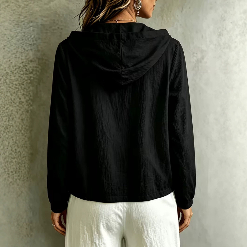 Women's Casual Hooded Long-Sleeve Top Loose Fit
