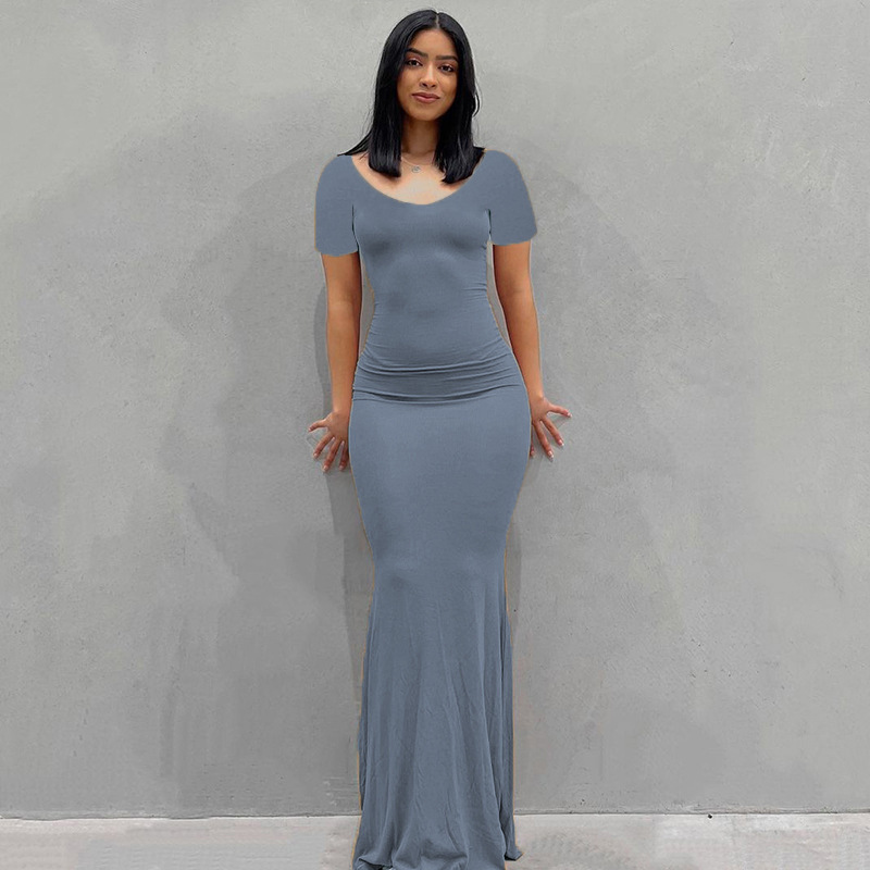 Women's Sleeveless V-Neck Bodycon Maxi Dress