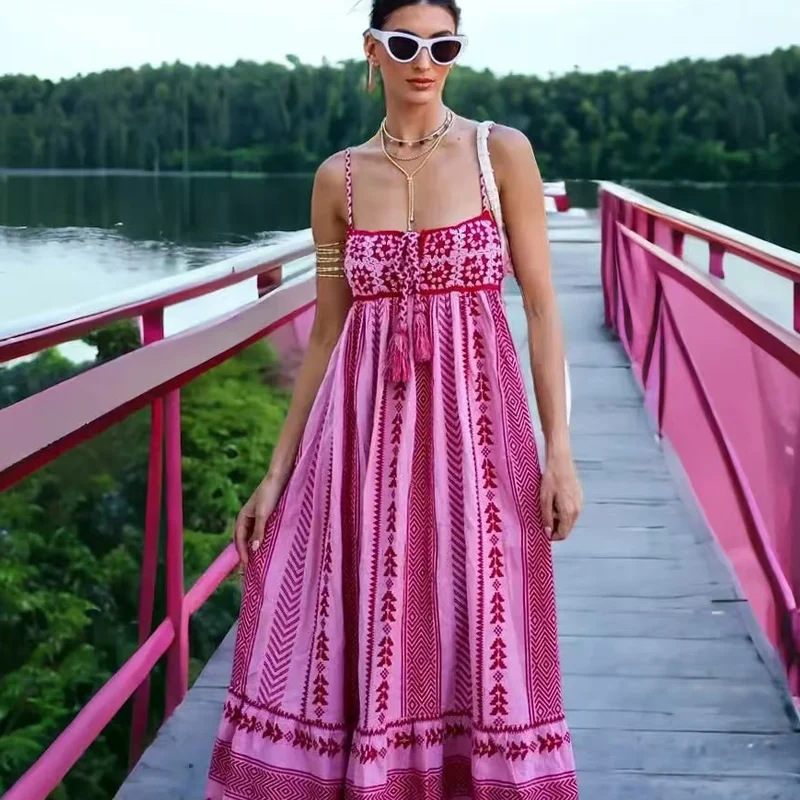 Crochet Spliced Knit Cami Dress