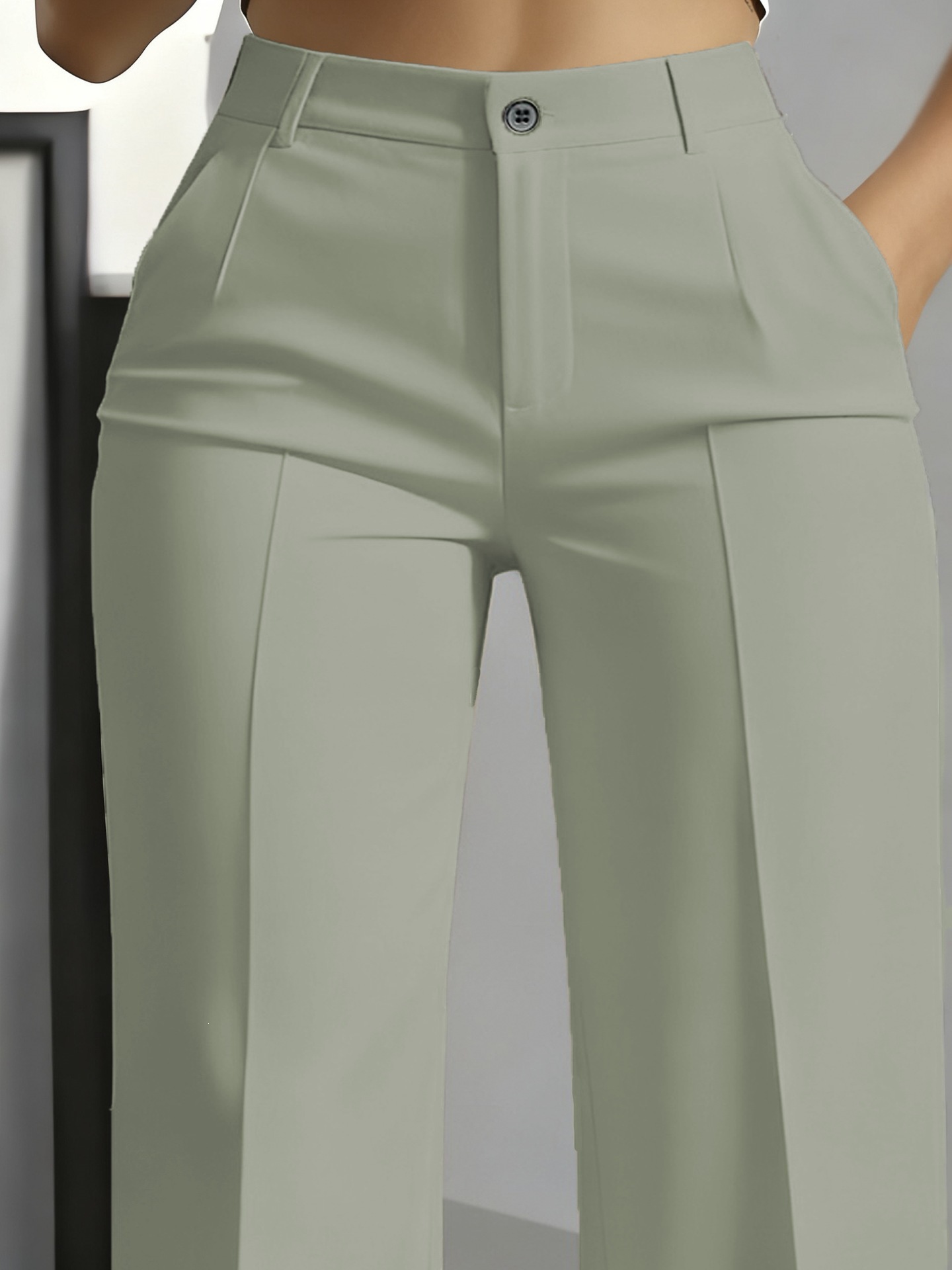 High-Waist Straight-Leg Wide-Leg Suit Pants for Women