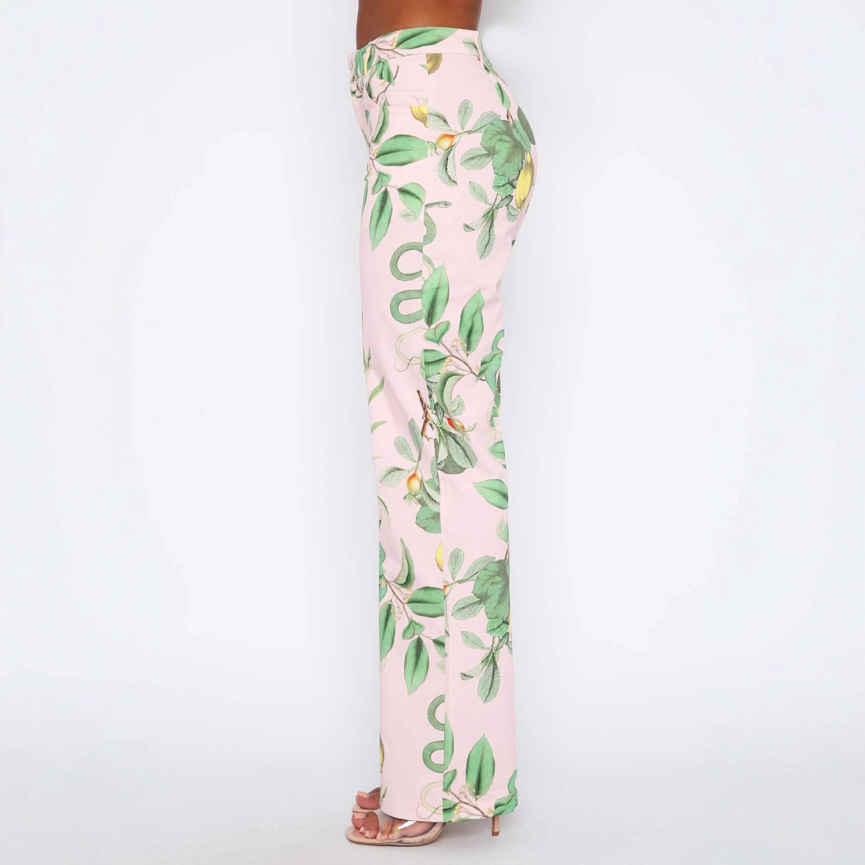 Women's Printed Straight-Leg Mid-Rise Casual Pants
