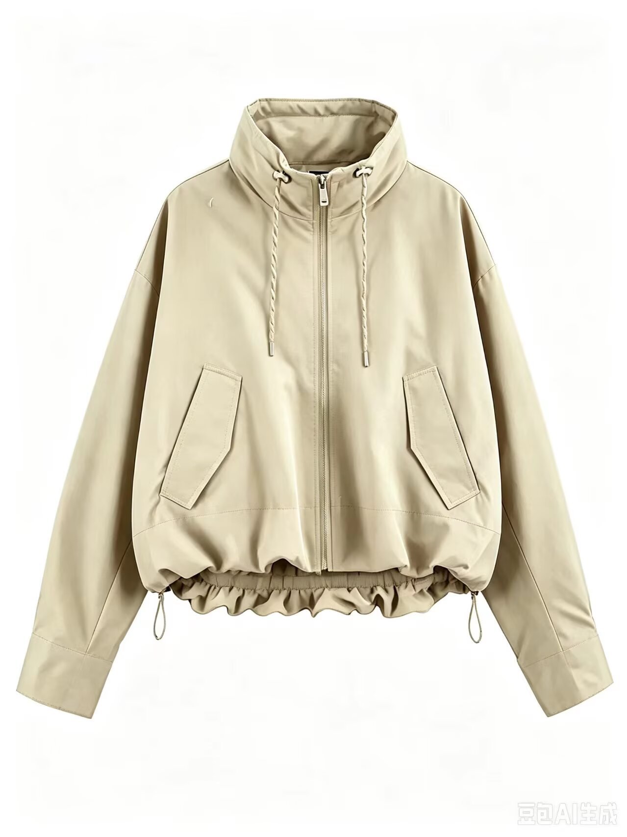 Women's Hooded Drawstring Loose Casual Jacket
