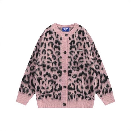 Women's Leopard Print Button-Down Cardigan Sweater