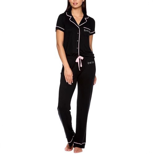 Women's Cuban Collar Letter Print Short Sleeve Shirt and Pants Set