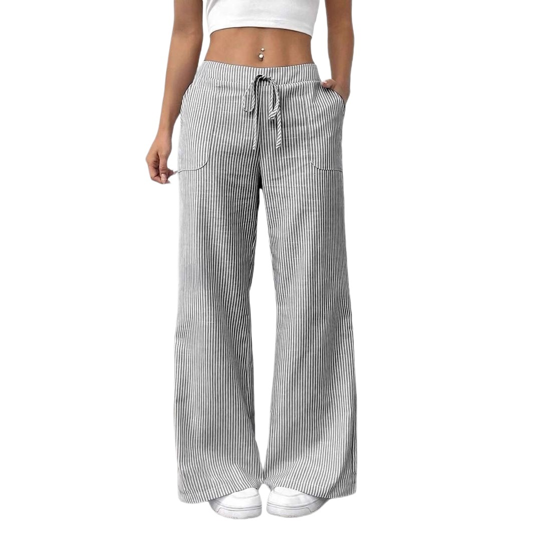 Striped Wide-Leg Casual Streetwear Pants