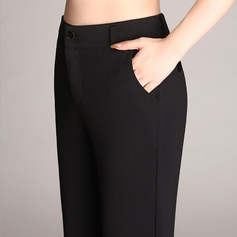 Women's High-Waist Stretch Micro Flare Dress Pants Straight-Leg Plus Size Tall