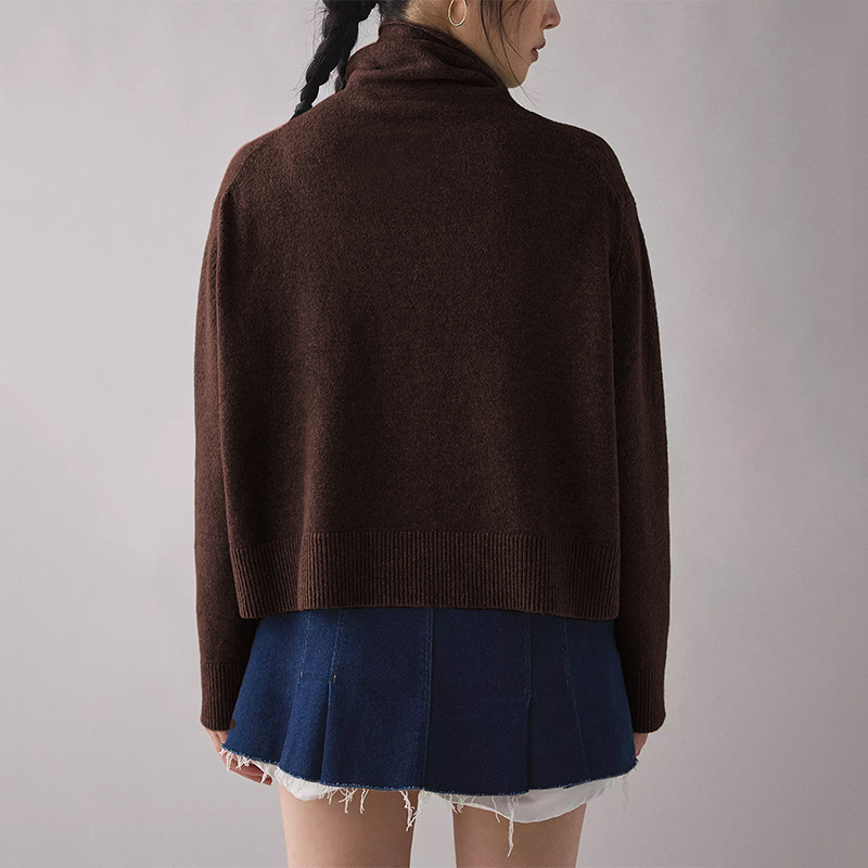 Women's Pullover Knit Turtleneck Sweater Solid Color