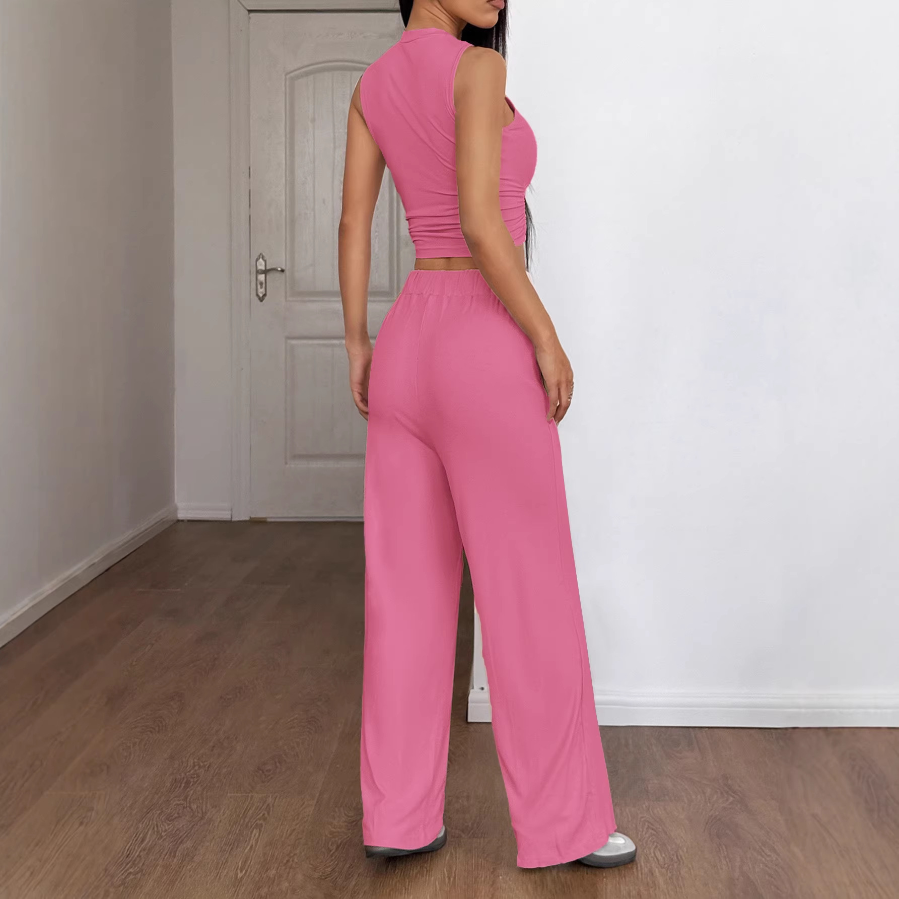 Women's Sleeveless Vest and Casual Pants Y2K Two-Piece Set