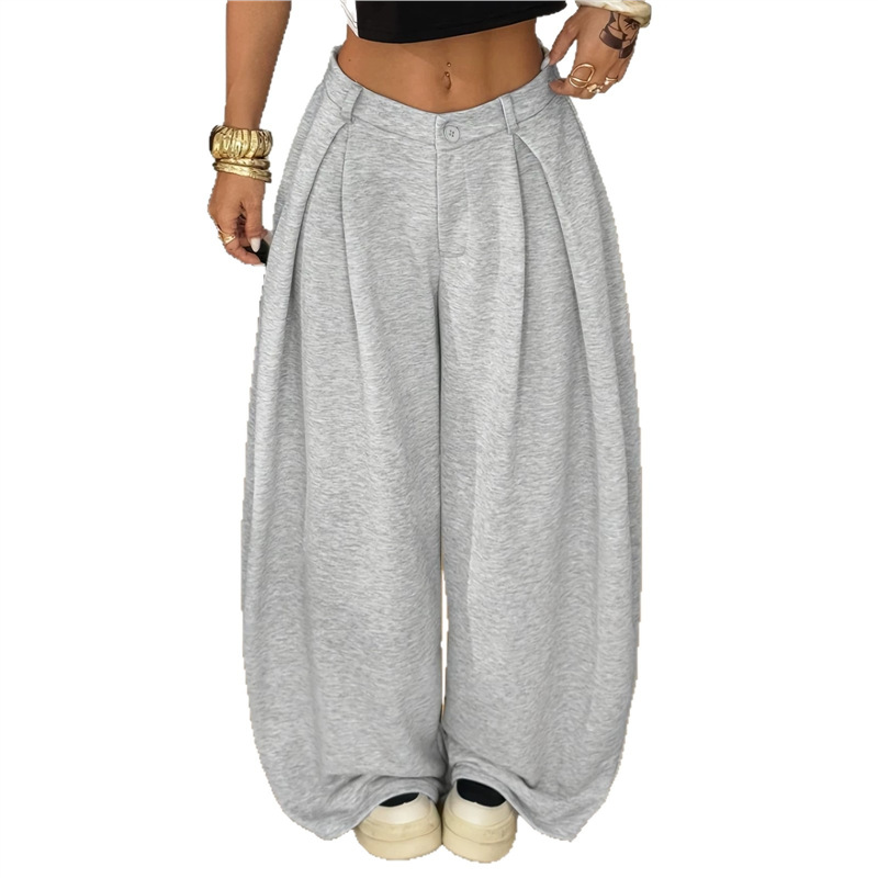 Women's High-Waist Wide-Leg Flared Trousers with Pockets